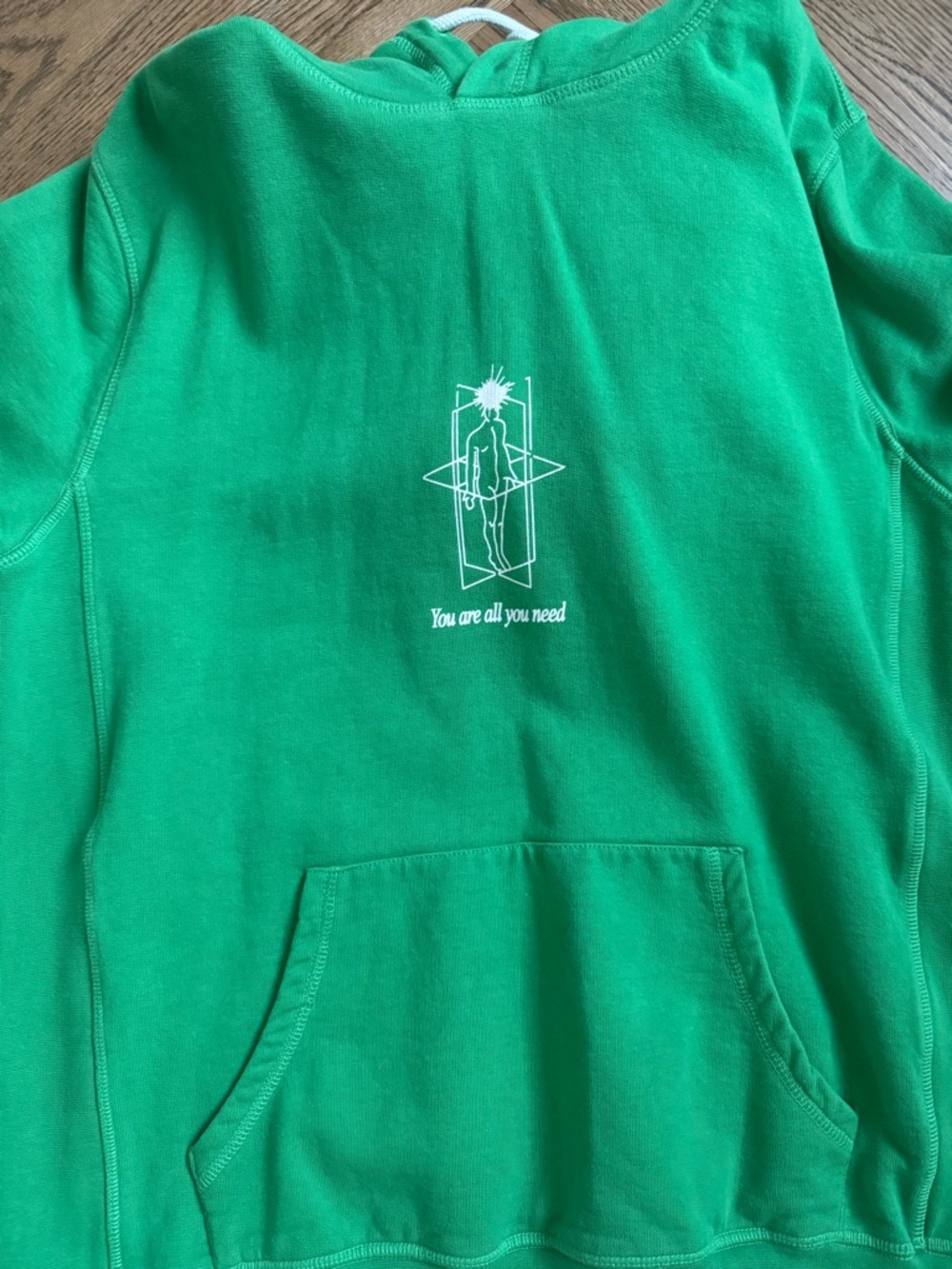 Green Graphic  Hoodie - You Are All You Need